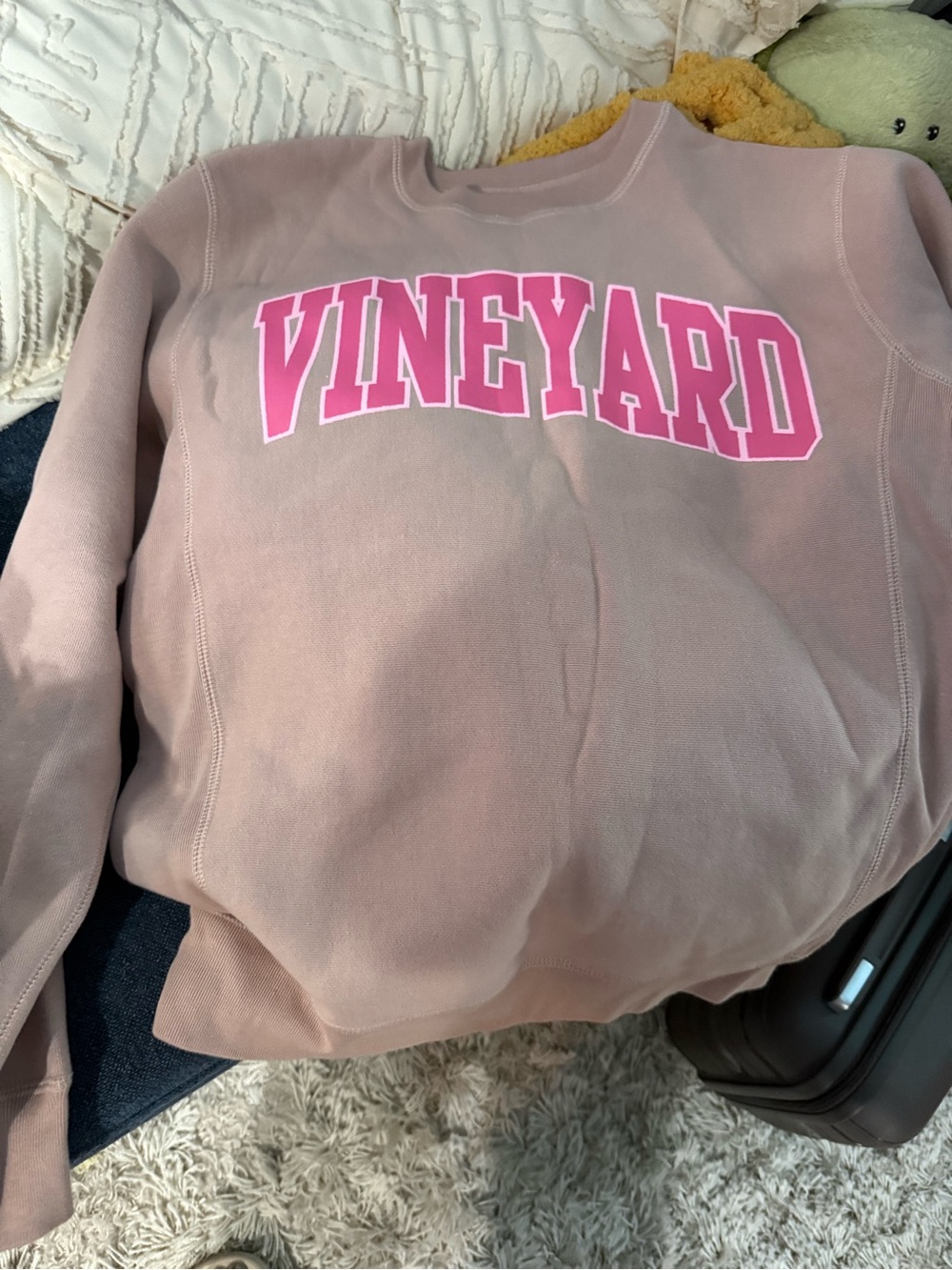 Vineyard Vines Mauve Crewneck Sweatshirt with Pink Logo